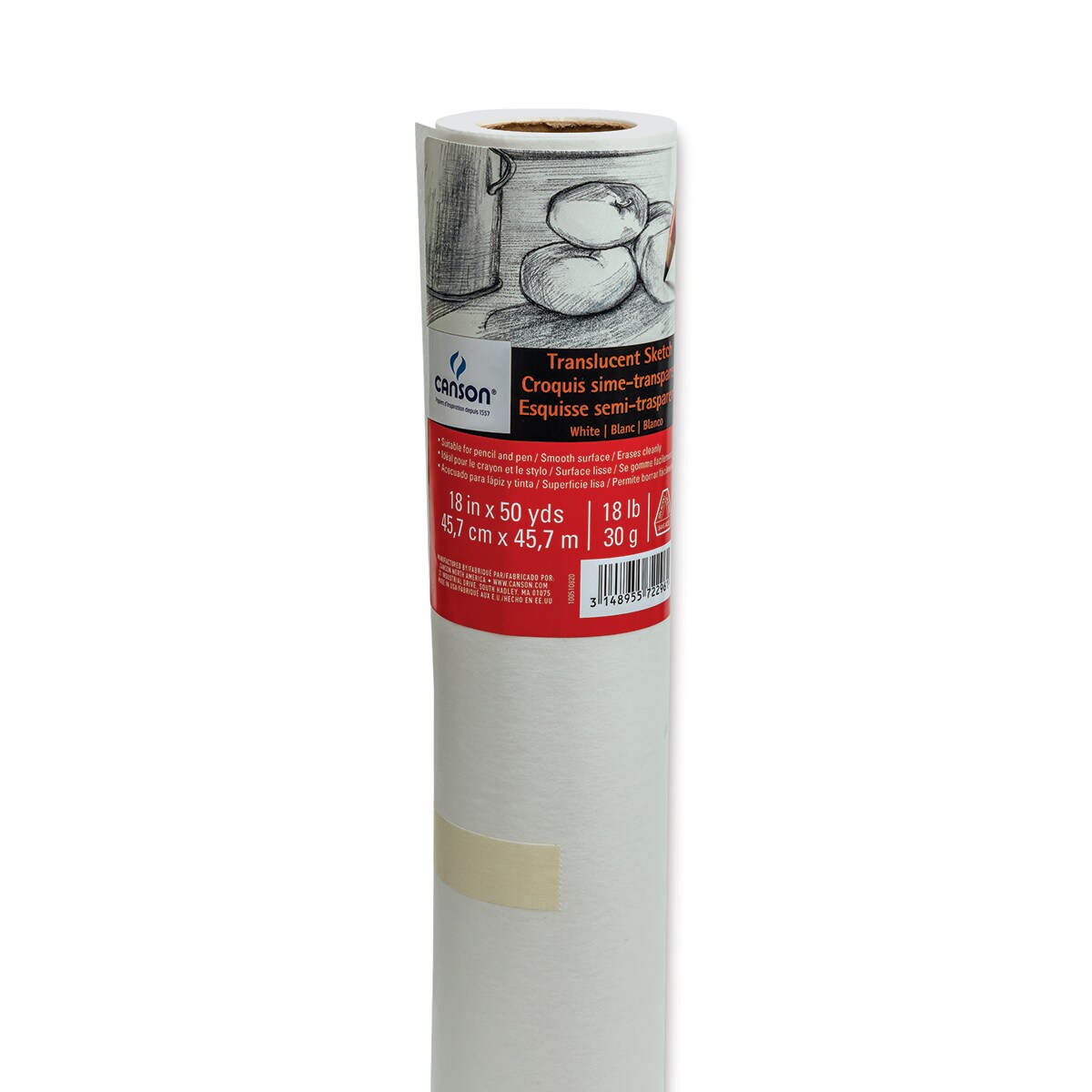 Canson Tracing Sketch Roll (10W) - 18&#x22; x 50 yds, White