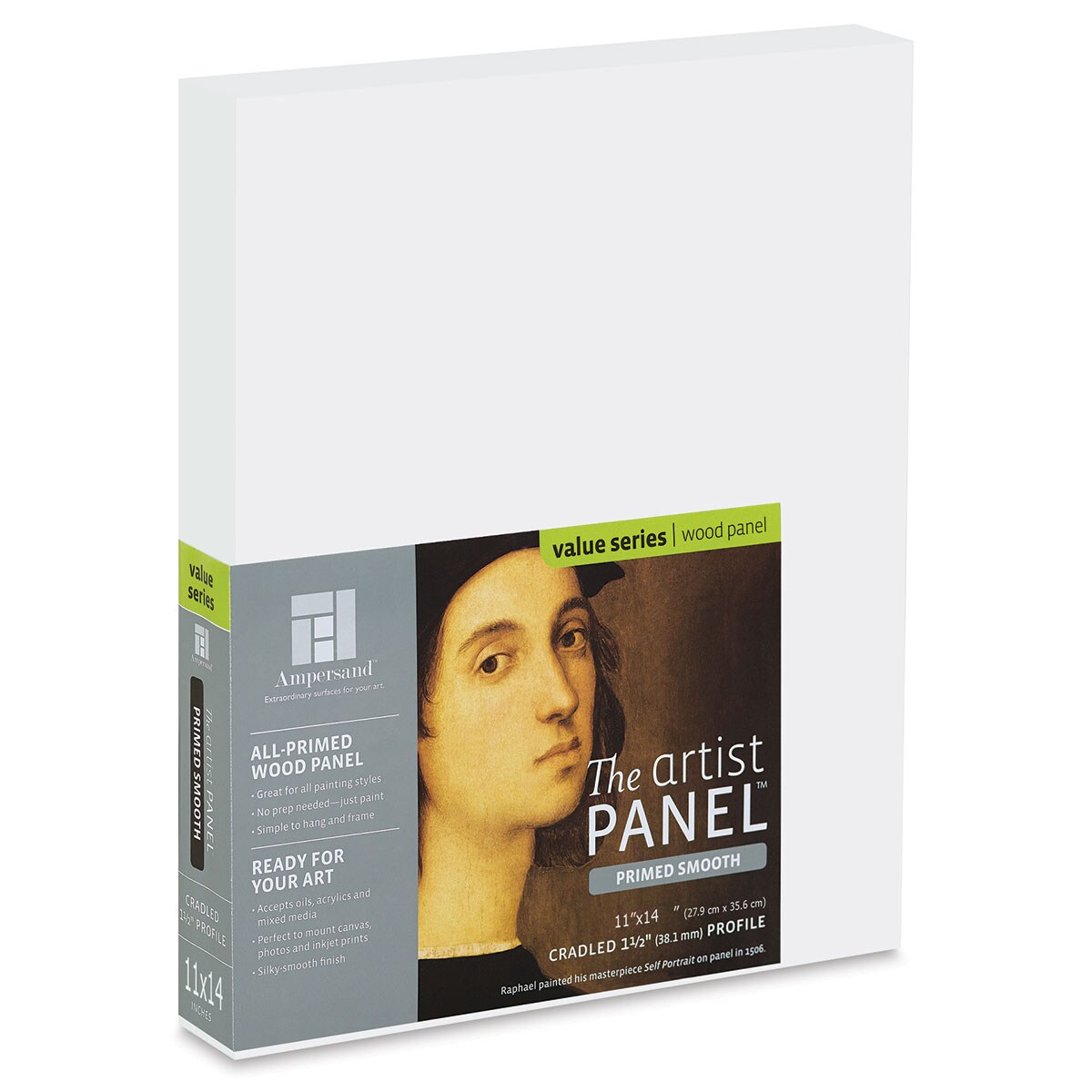 Ampersand Value Series Artist Panel - Smooth, 11&#x22; x 14&#x22;, 1-1/2&#x22; Cradle