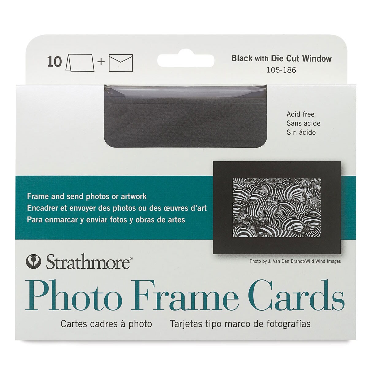 Strathmore Photo Frame Cards and Envelopes - Black, Pkg of 10