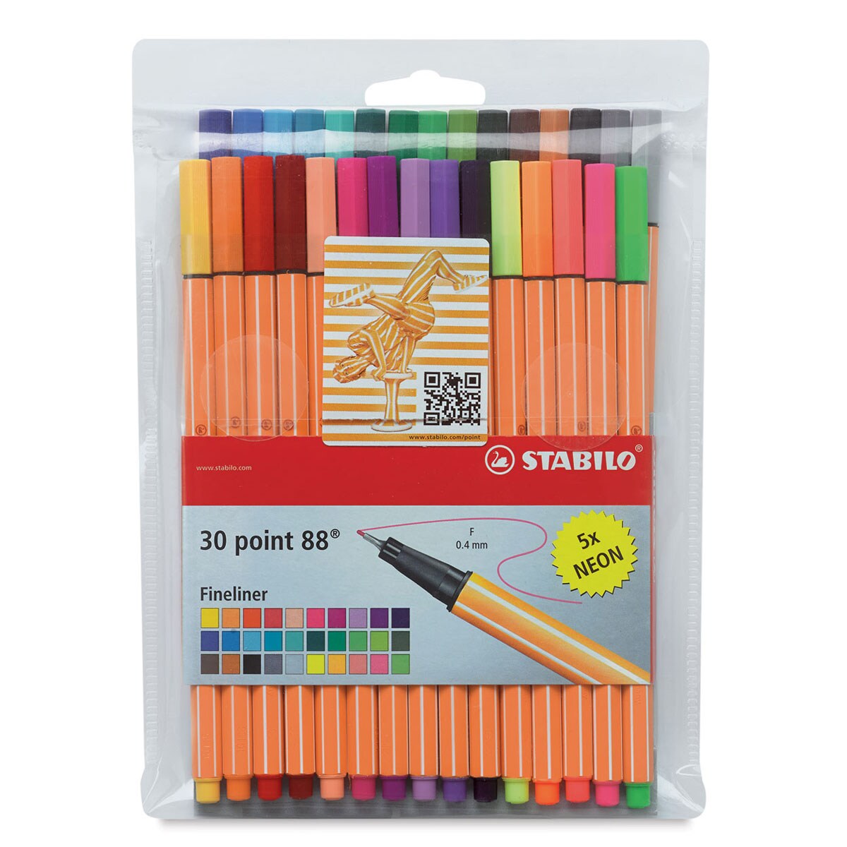 Point 88 Fineliner Pen Set - Assorted Colors, Set of 30