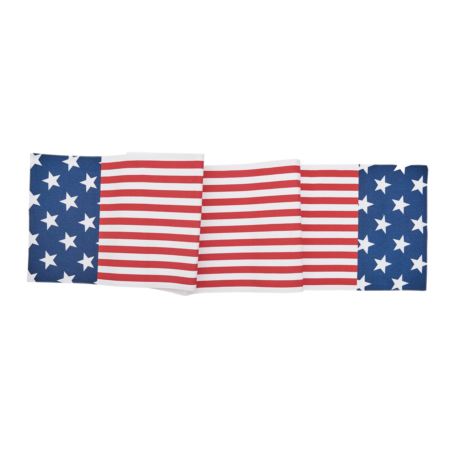 Stars and Stripes 4th of July Patriotic Cotton Table Runner 13" x 72"