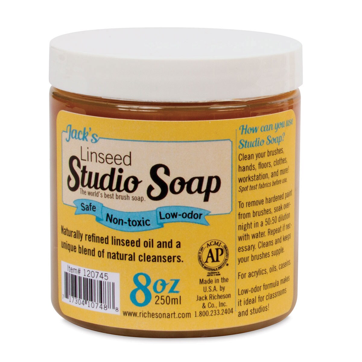 Richeson Jack&#x27;s Linseed Studio Soap - 8 oz jar
