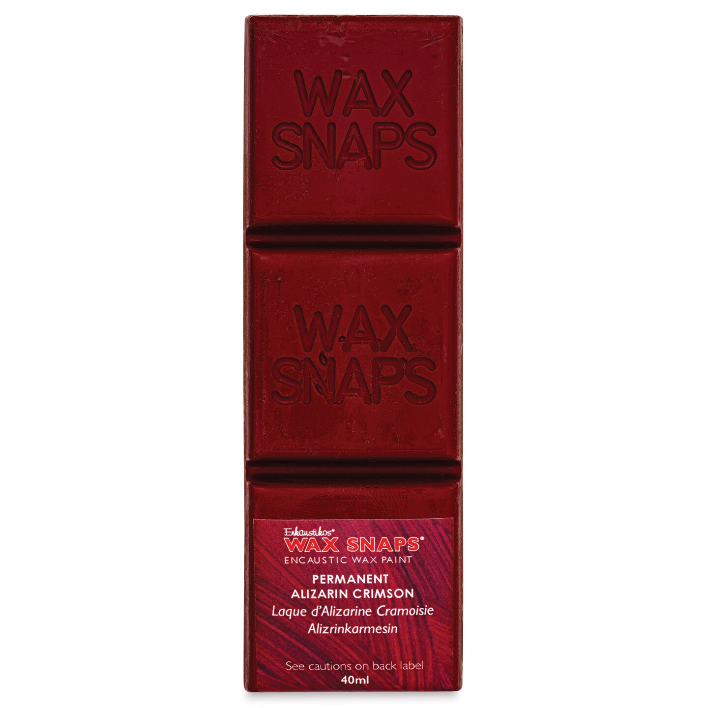 Enkaustikos Wax Snaps Encaustic Paints - Alizarin Crimson, 40 ml cake