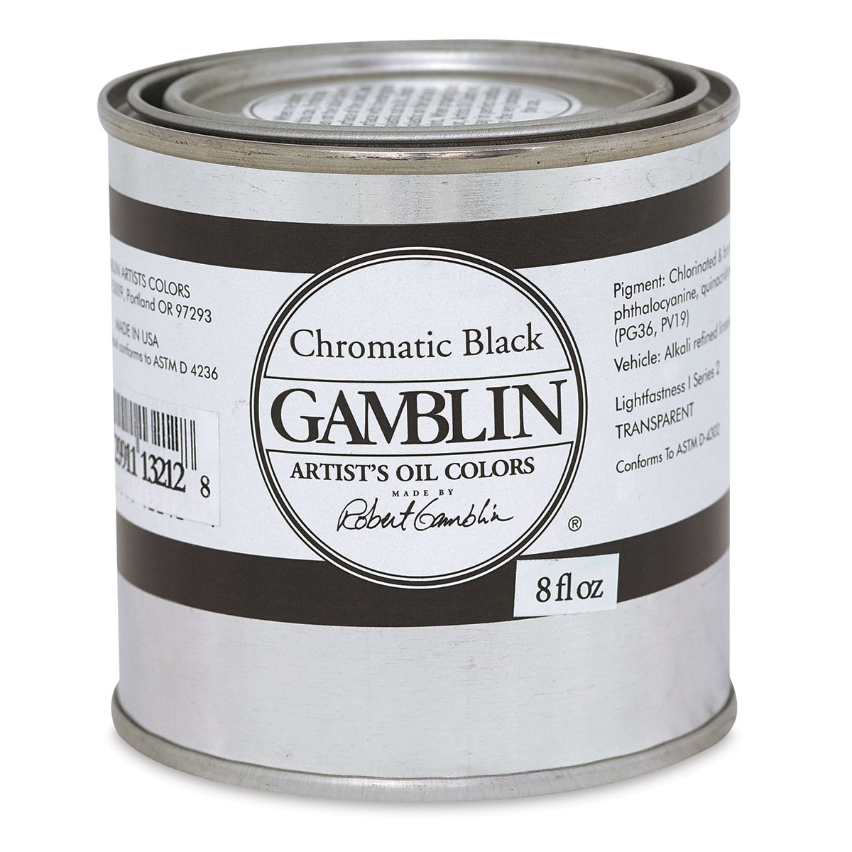 Gamblin Artist&#x27;s Oil Color - Chromatic Black, 8 oz Can