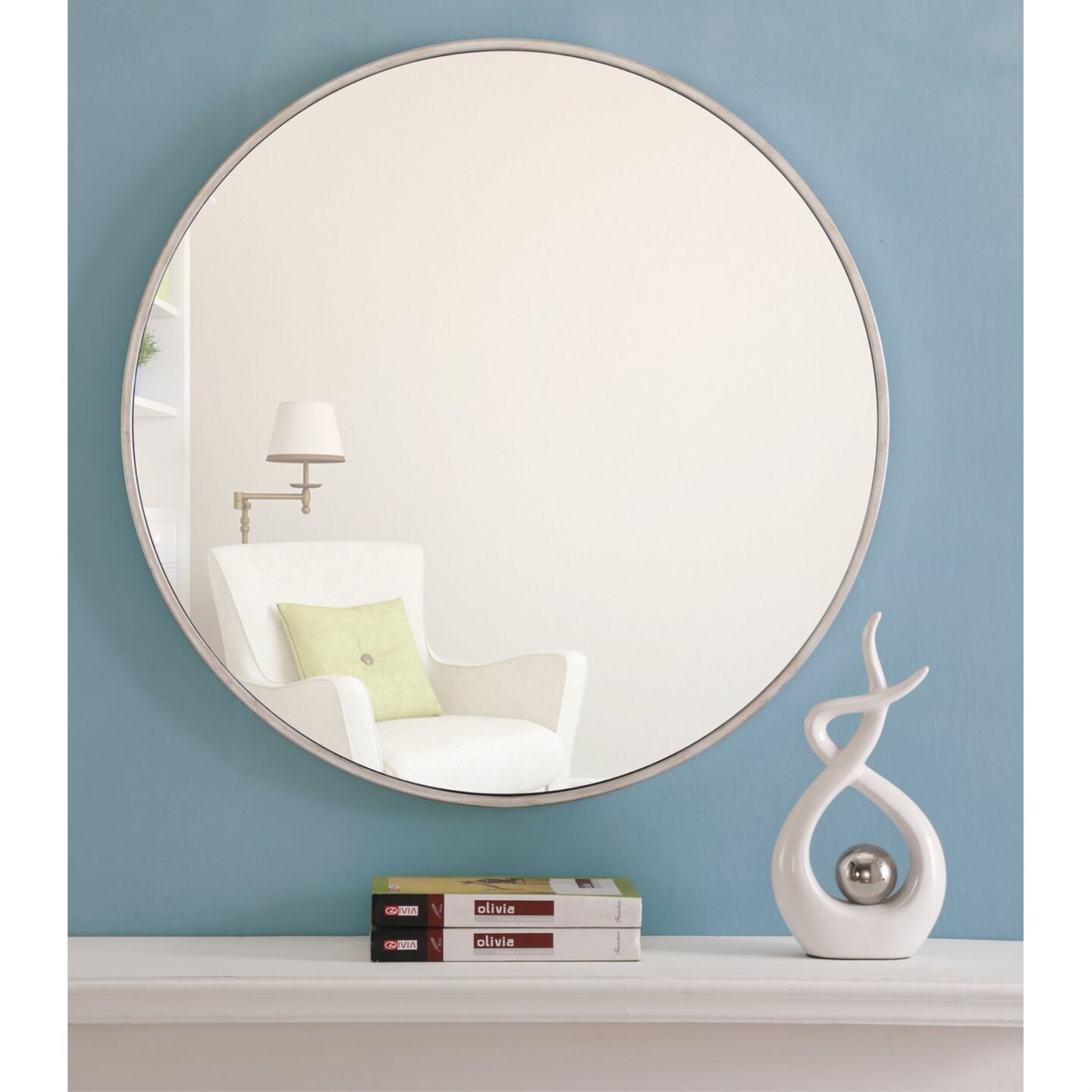 Metal frame Round Mirror 28 inch Silver finish Michaels
