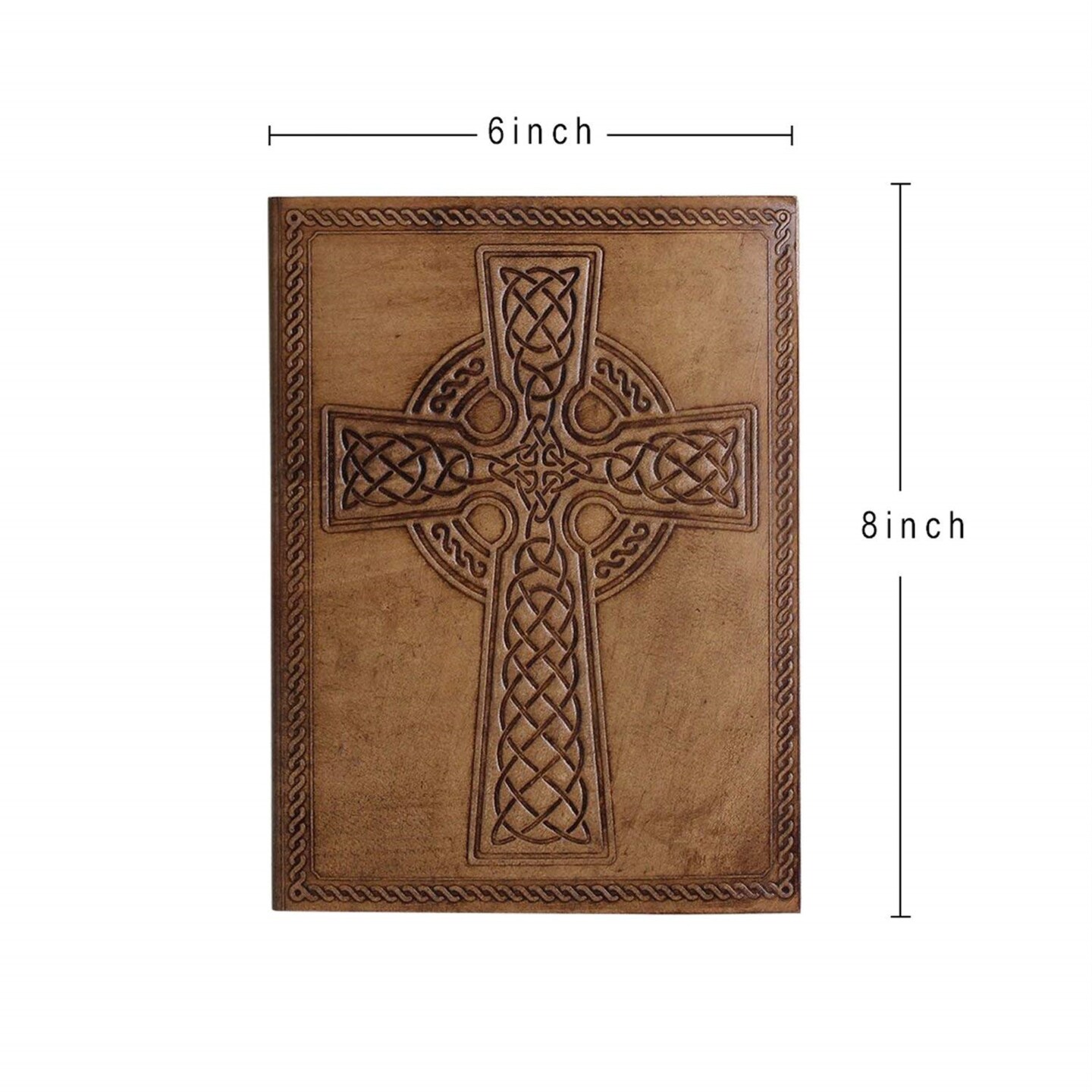 Celtic Cross Themed Genuine Leather Journal Eco Friendly Compact Travel Diary Writing Journal
