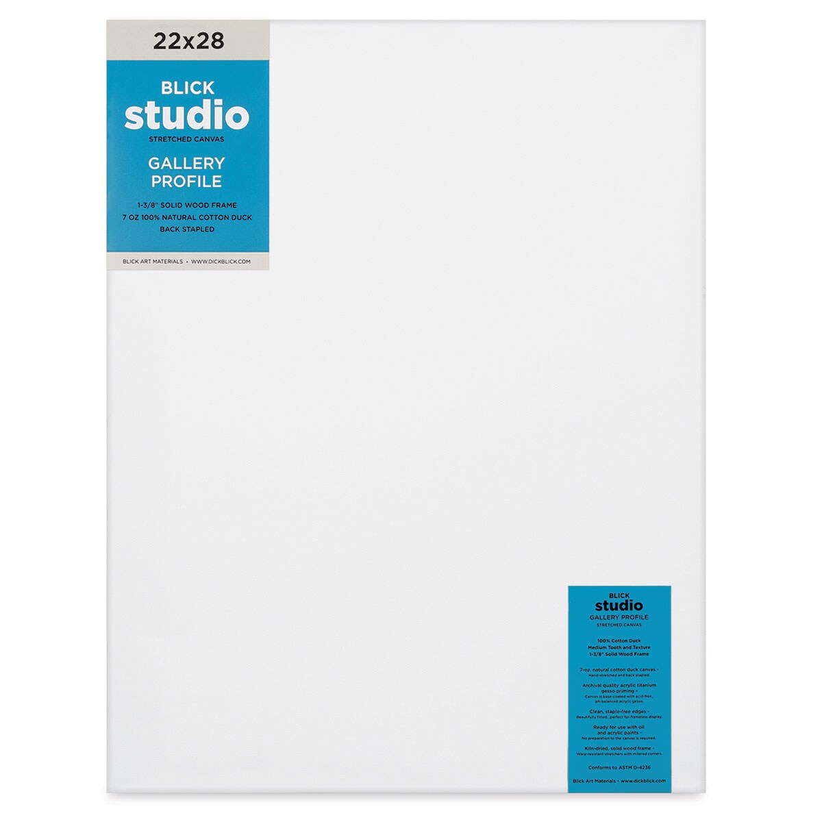 Blick Studio Stretched Cotton Canvas - Gallery Profile, 22&#x22; x 28&#x22;