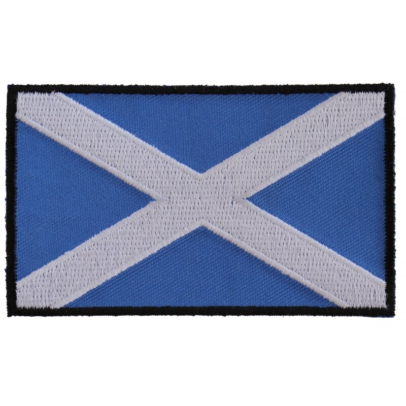 Patch, Embroidered Patch (Iron-On or Sew-On), Scotland Scottish Flag Patch, 3" x 2"