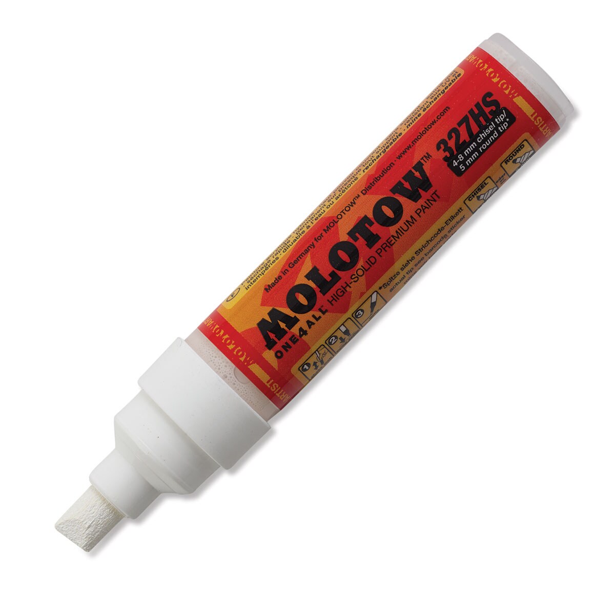 Molotow One4All Acrylic Marker - 4–8 mm Tip , Signal White, Chisel Tip