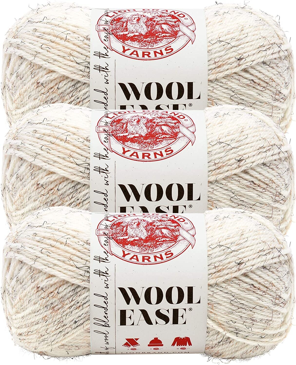 (Pack of 3) Lion Brand Wool-Ease Yarn -Wheat