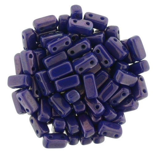 Czechmate 3mm X 6mm Brick Glass Czech Two Hole Bead, Indigo - Vega