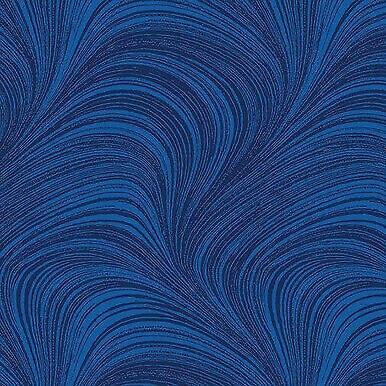 Wave Texture Cobalt Blue Cotton Fabric by Benartex sold by the yard