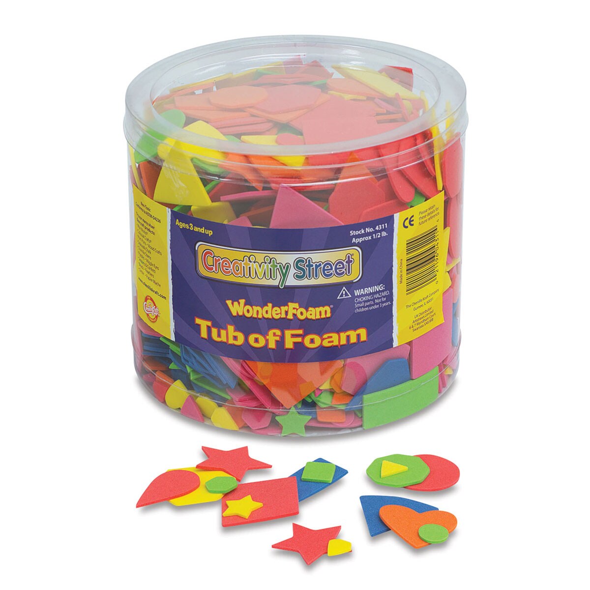 Creativity Street WonderFoam Pieces - Assorted Colors and Shapes, 1/2 lb, Approx 3000 Pieces