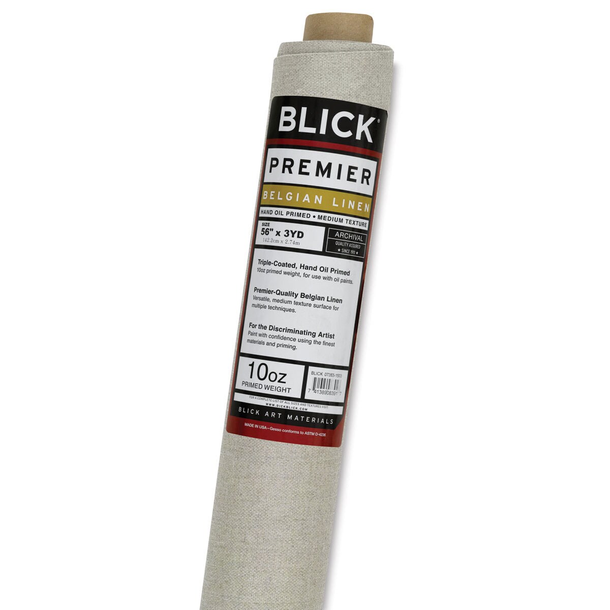 Blick Premier Belgian Linen Canvas Roll - 56&#x22; x 3 yds, Oil-Primed