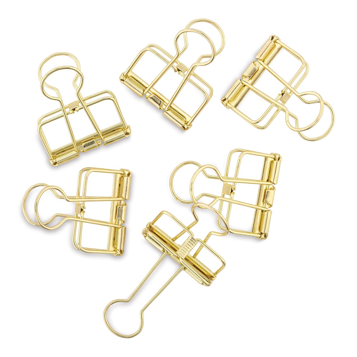 U Brands Gold Binder Clips Large Wire Pkg of 6