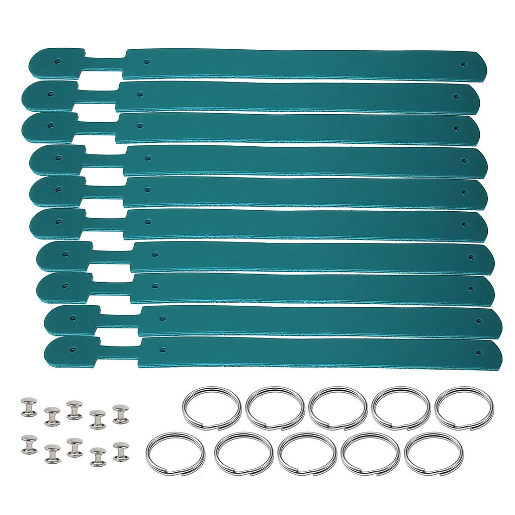 Blank Leather Keychains – DIY Engraving Kit, Pack of 10 (¾" x 4.5")