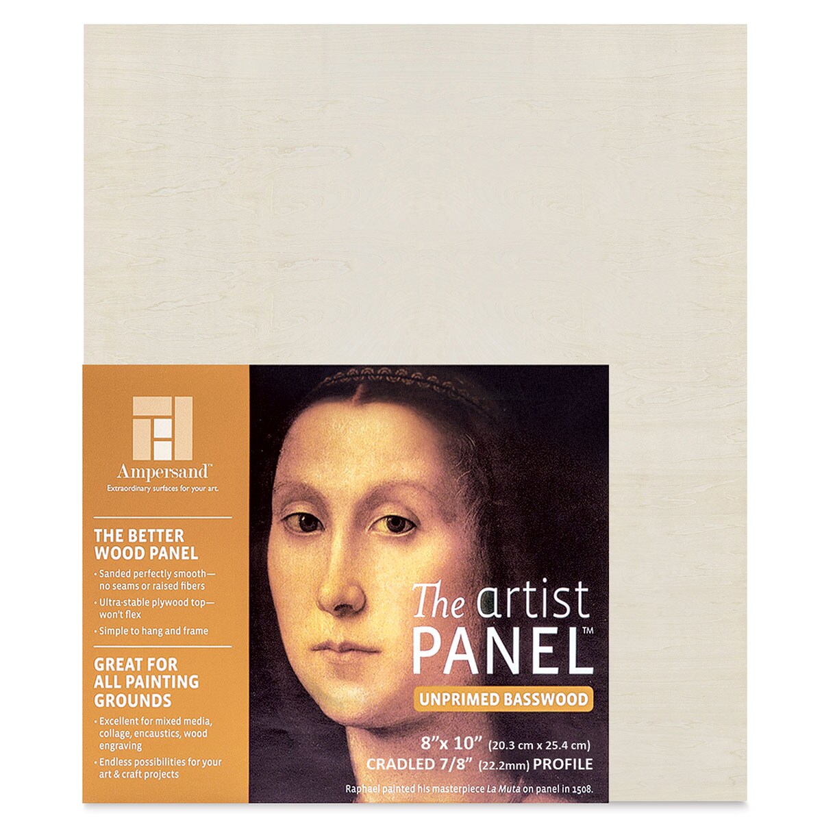 Ampersand Value Series Artist Wood Panel 8" x 10", 7/8" Cradle Michaels