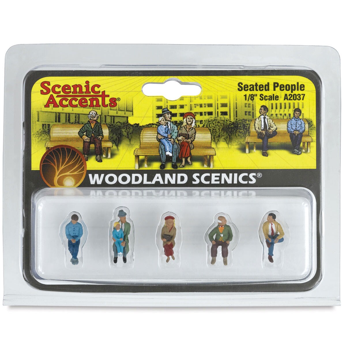 Woodland Scenics Model Scenery - Seated Scale People, Pkg of 5, 1/8"