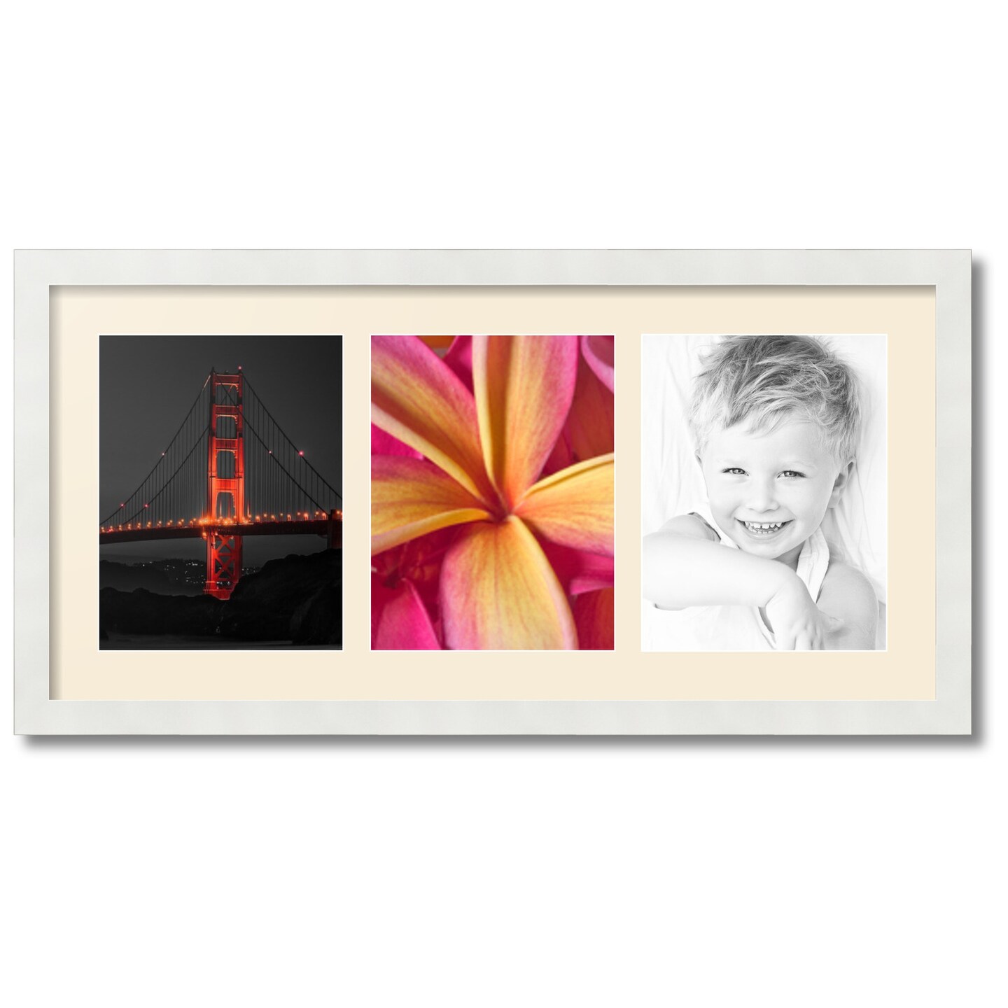 ArtToFrames Collage Photo Picture Frame with 3 - 8.5x11 inch Openings, Framed in White with Over 62 Mat Color Options and Plexi Glass (CSM-3966-28)