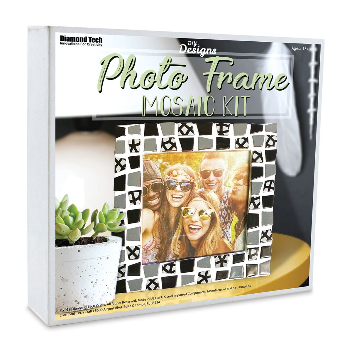 DIY Designs Photo Frame Mosaic Kit - Black/White, 6&#x22; x 6&#x22;