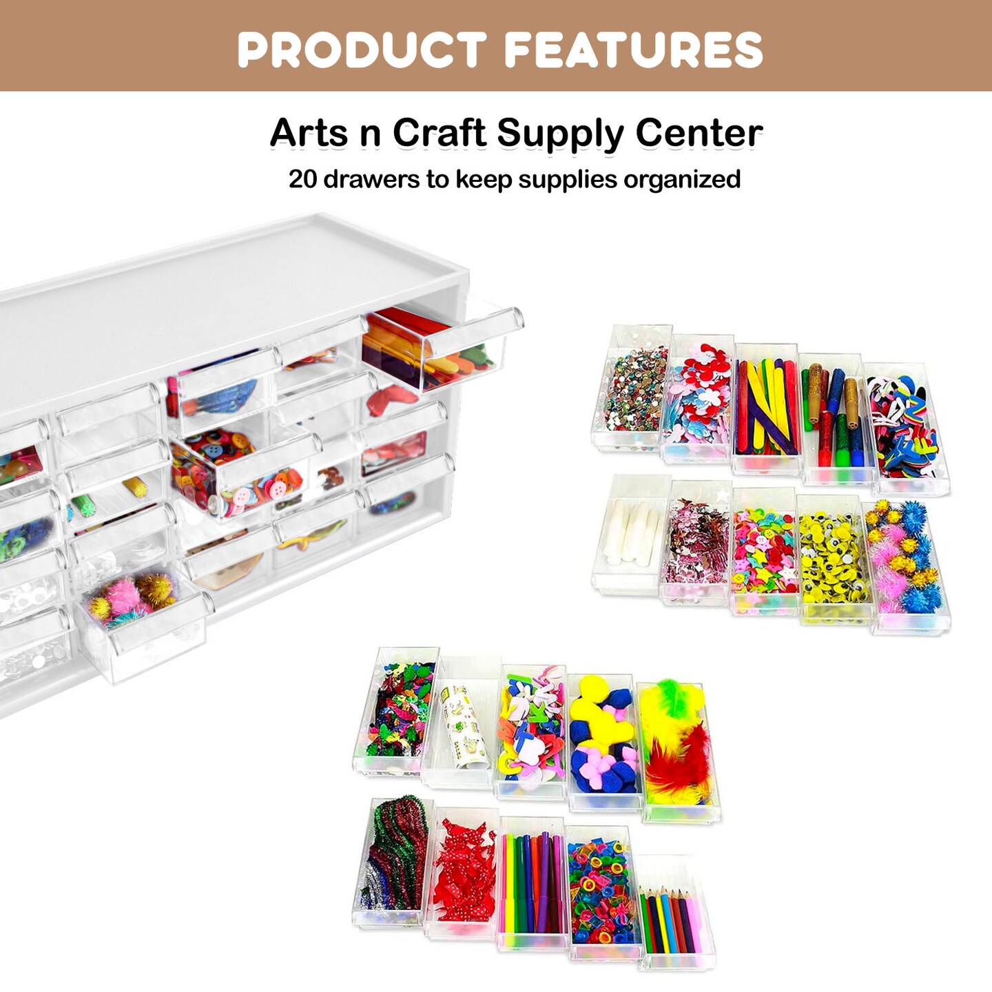 Kraftic kraftic arts and crafts supplies set for kids ages 4-8
