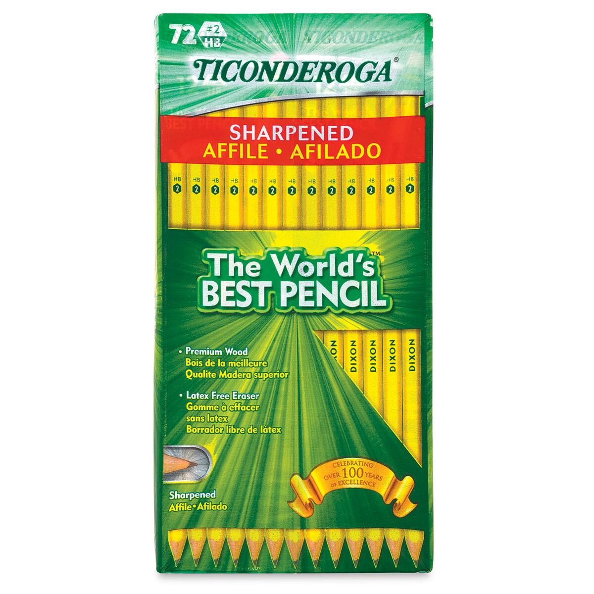 Dixon Ticonderoga Pencils - Box of 72, Pre-Sharpened