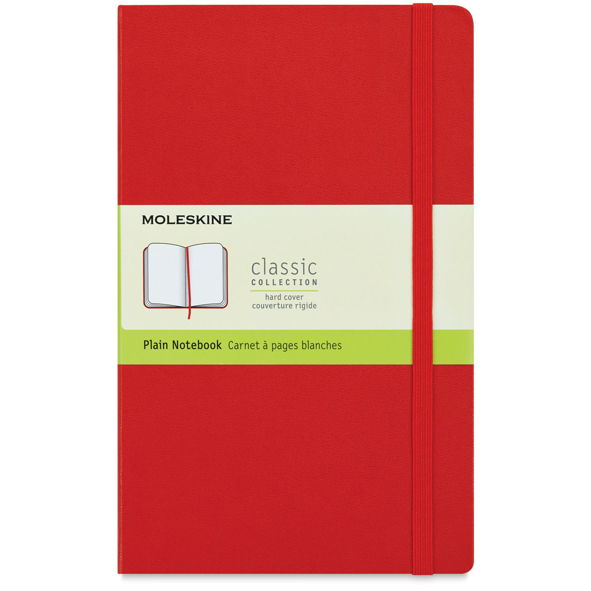 Moleskine Classic Hardcover Notebook - Scarlet Red, Blank, 8-1/4" x 5"