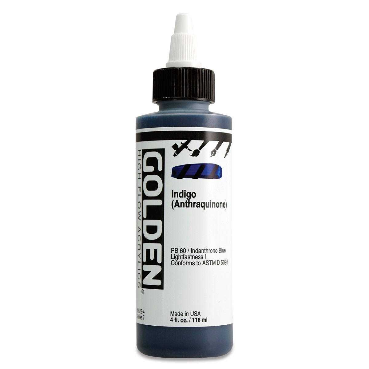 Golden High Flow Acrylics - Anthraquinone Blue (Indigo), 4 oz bottle