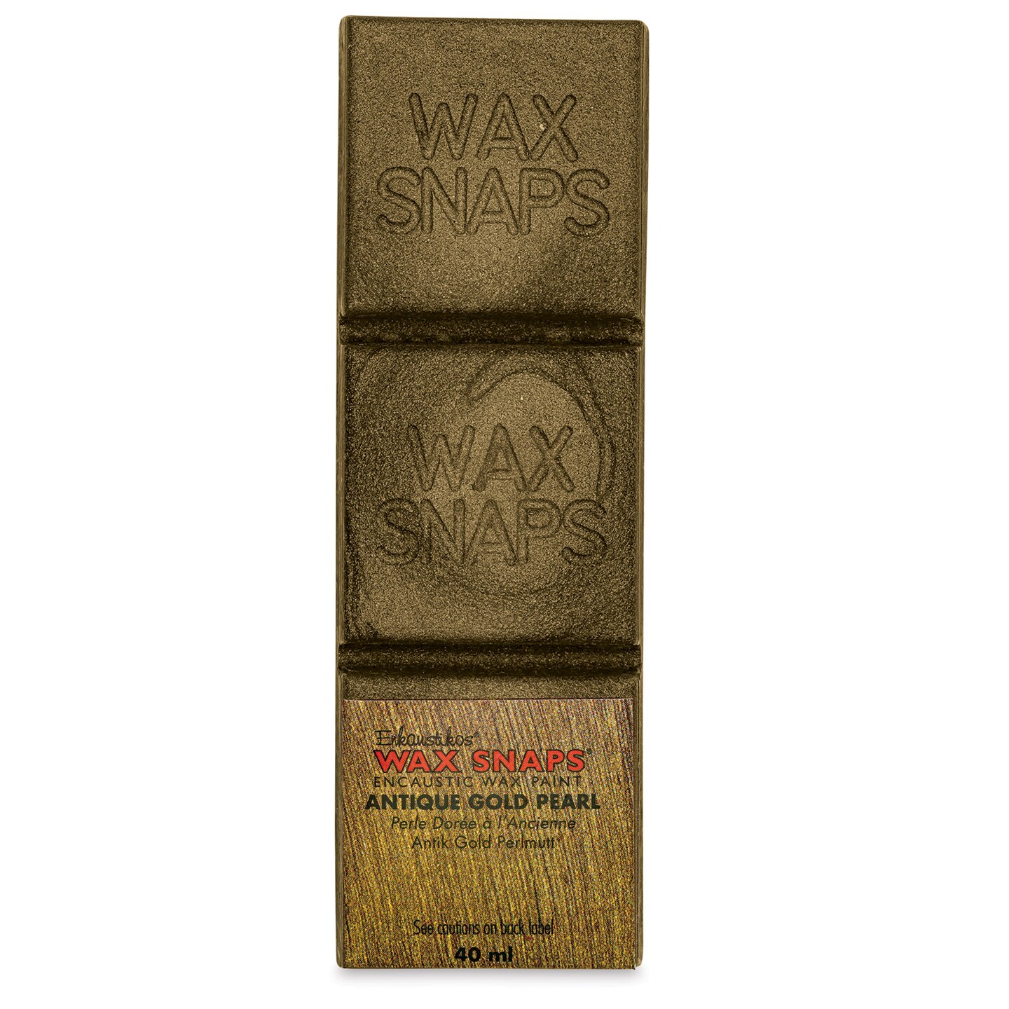 Enkaustikos Wax Snaps Encaustic Paints - Antique Gold Pearl, 40 ml cake