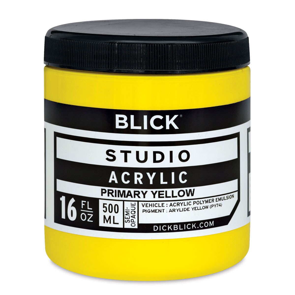 Blick Studio Acrylics - Primary Yellow,  16 oz jar