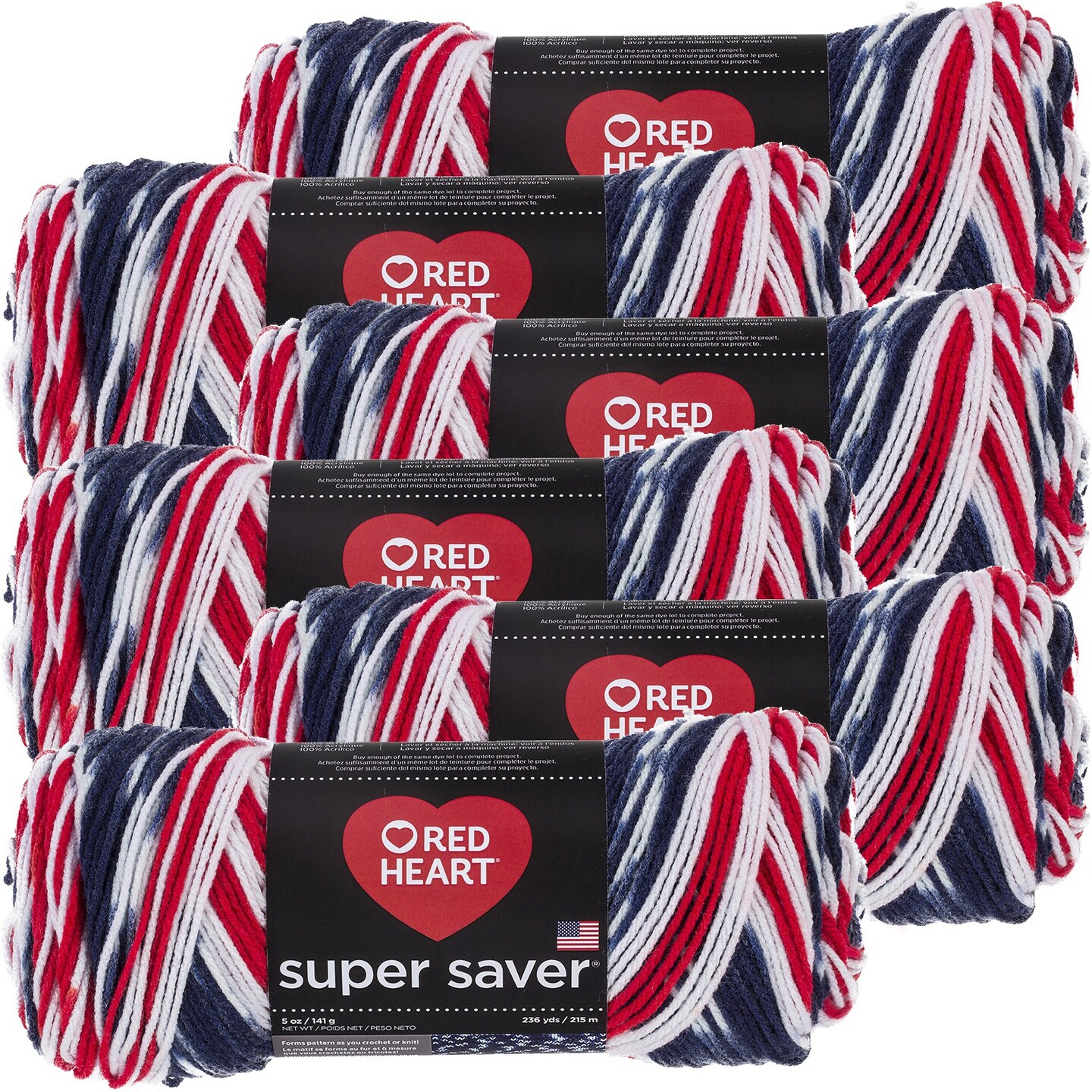 Multipack of 6 - Red Heart Super Saver Yarn-Americana