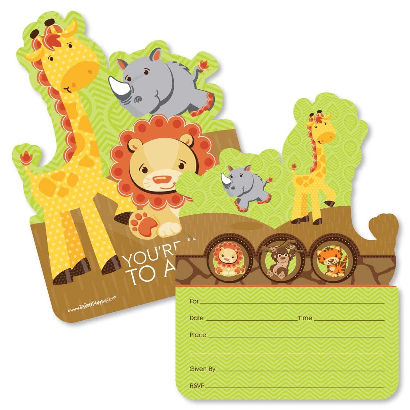 Big Dot of Happiness Funfari - Fun Safari Jungle - Shaped Fill-in ...