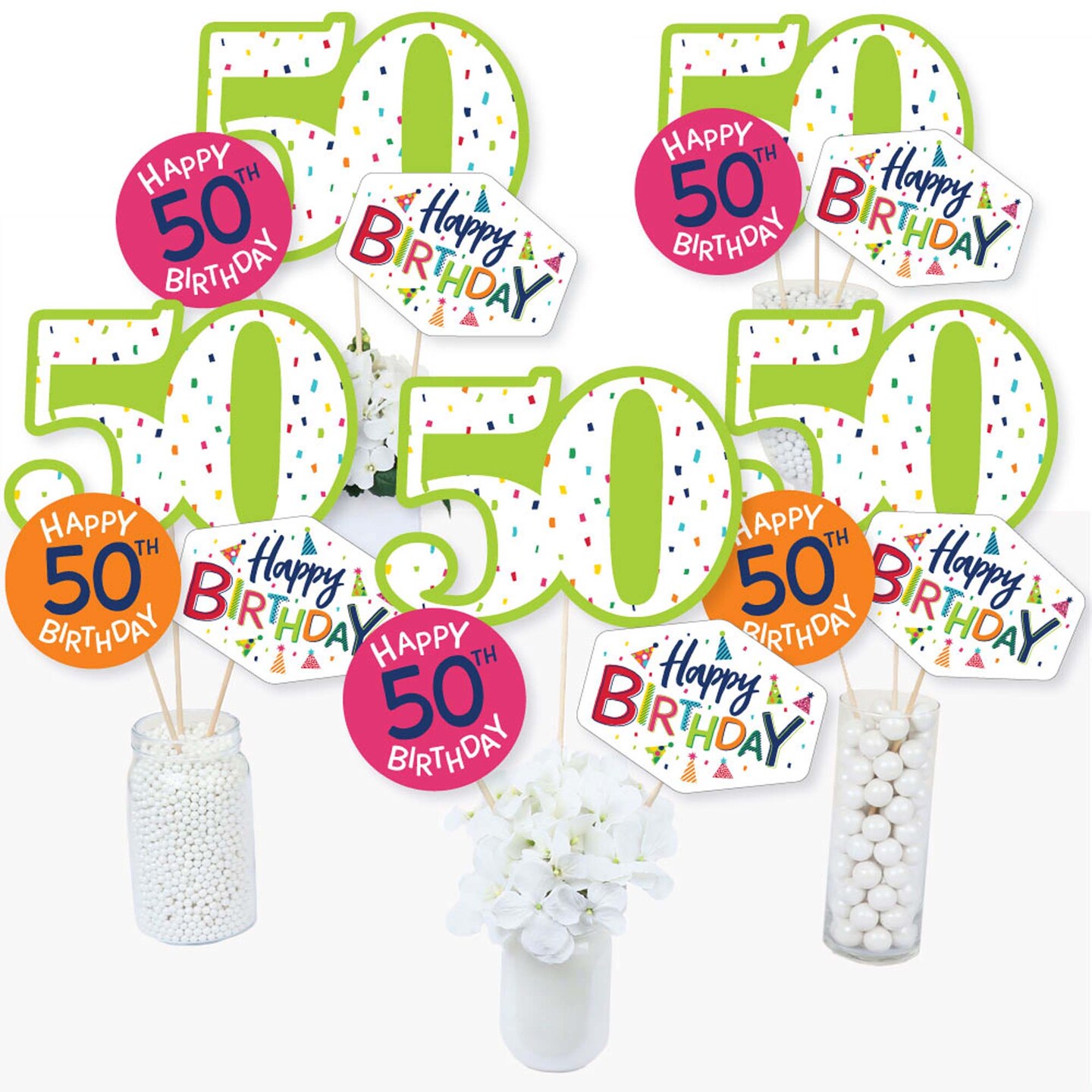 Big Dot Of Happiness 50th Birthday Cheerful Happy Birthday Colorful