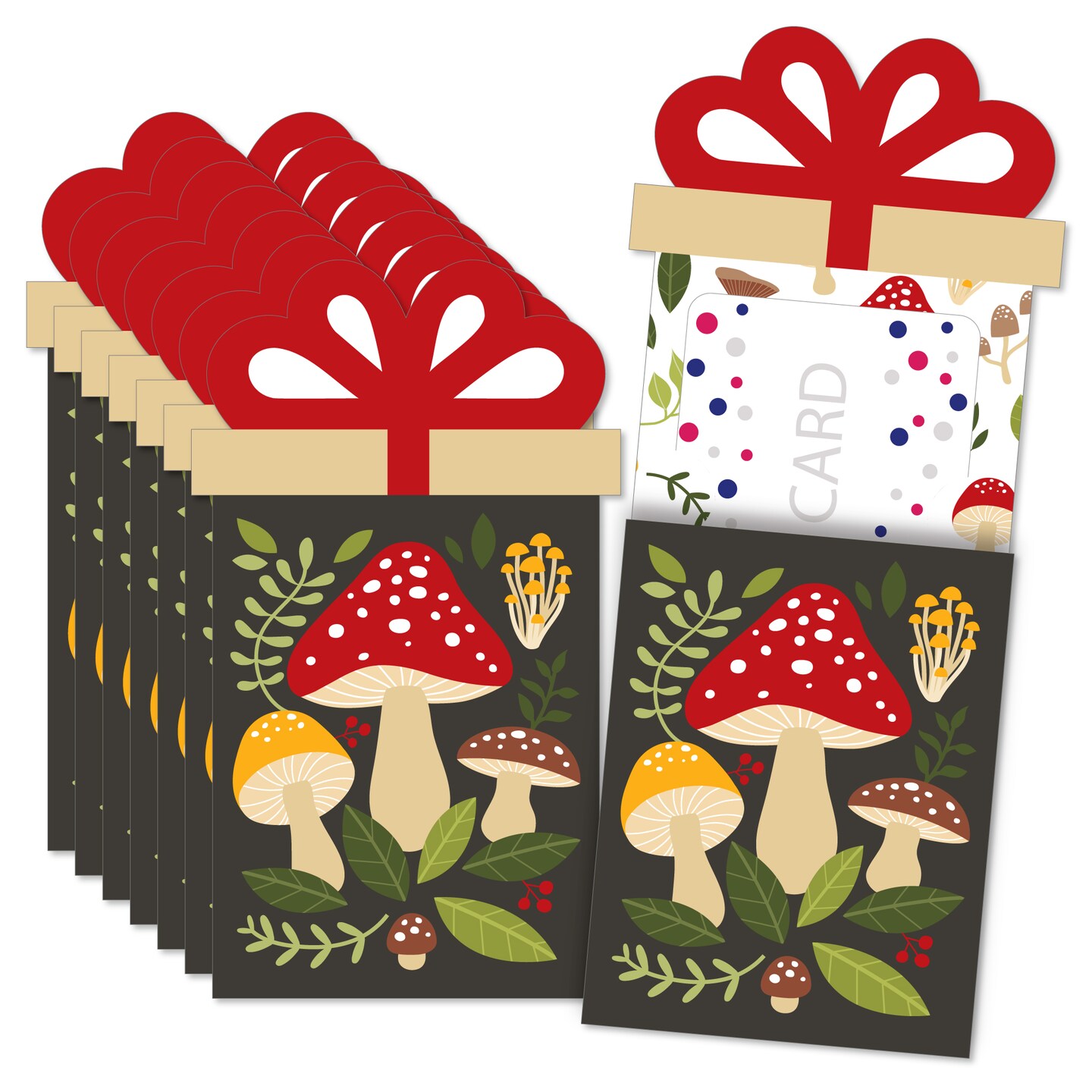 greeting card sleeves michaels Big Dot of Happiness Wild Mushrooms - Red Toadstool Party Money and Gift Card  Sleeves - Nifty Gifty Card Holders - Set of 8, Color: Red, Count: 8, Model:  BD5780ng