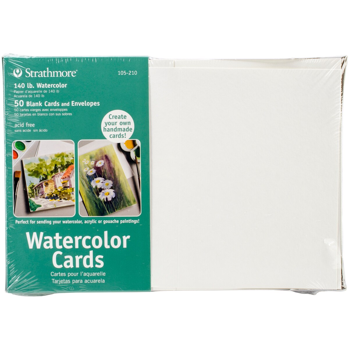 Strathmore Cards &#x26; Envelopes 5&#x22;X6.875&#x22; 50/Pkg-Watercolor