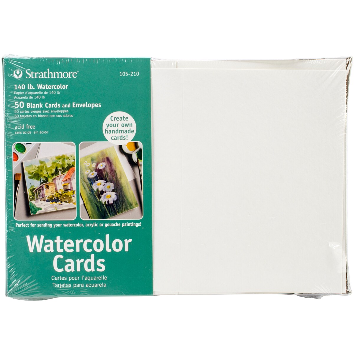Strathmore Cards & Envelopes 5"X6.875" 50/Pkg-Watercolor