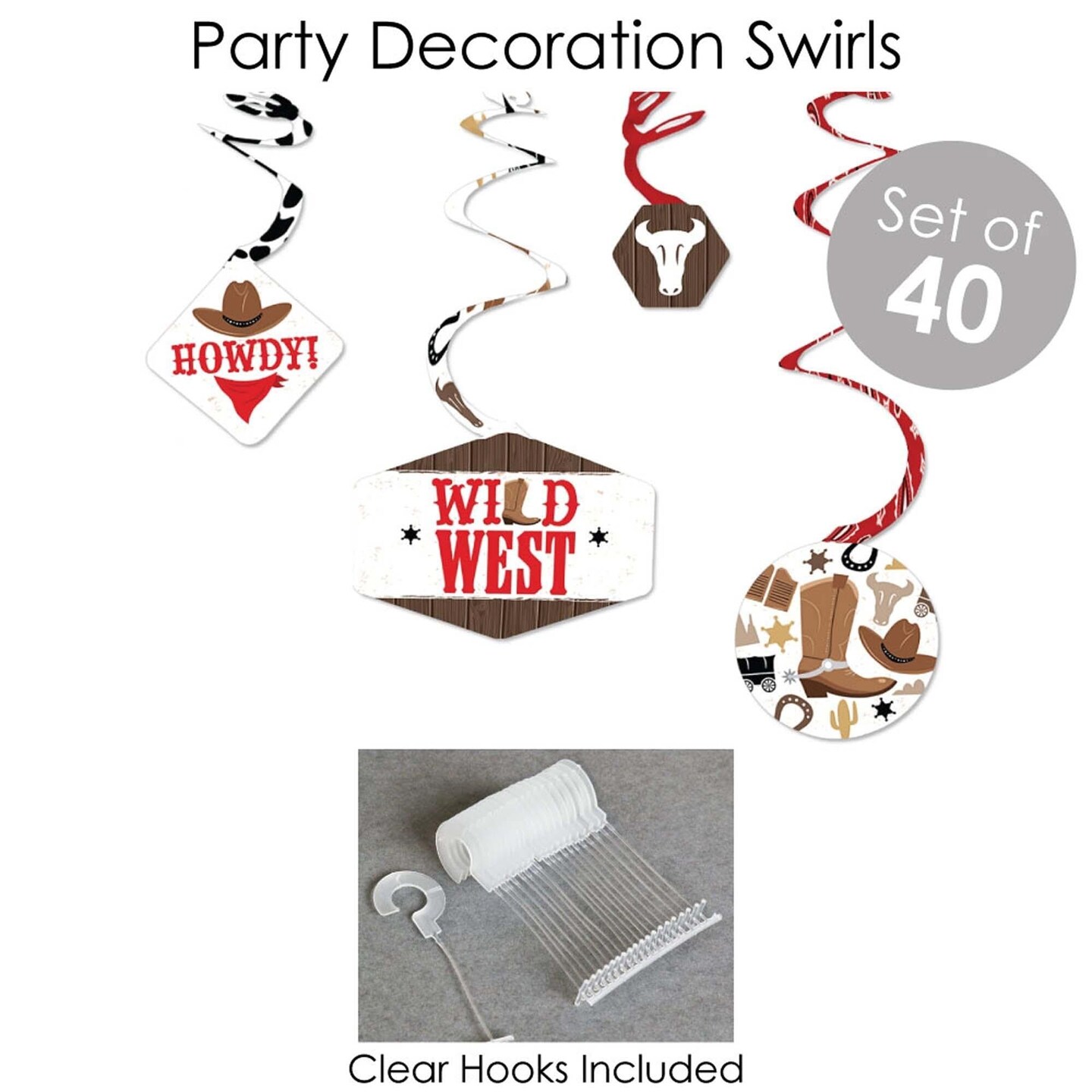 Big Dot of Happiness Western Hoedown - Wild West Cowboy Party Supplies - Banner Decoration Kit - Fundle Bundle