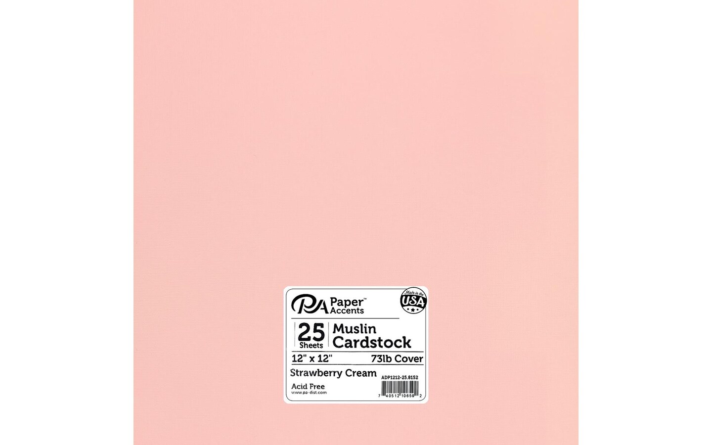 PA Paper Accents Textured Cardstock 12&#x22; x 12&#x22; Strawberry Cream, 73lb colored cardstock paper for card making, scrapbooking, printing, quilling and crafts, 25 piece pack