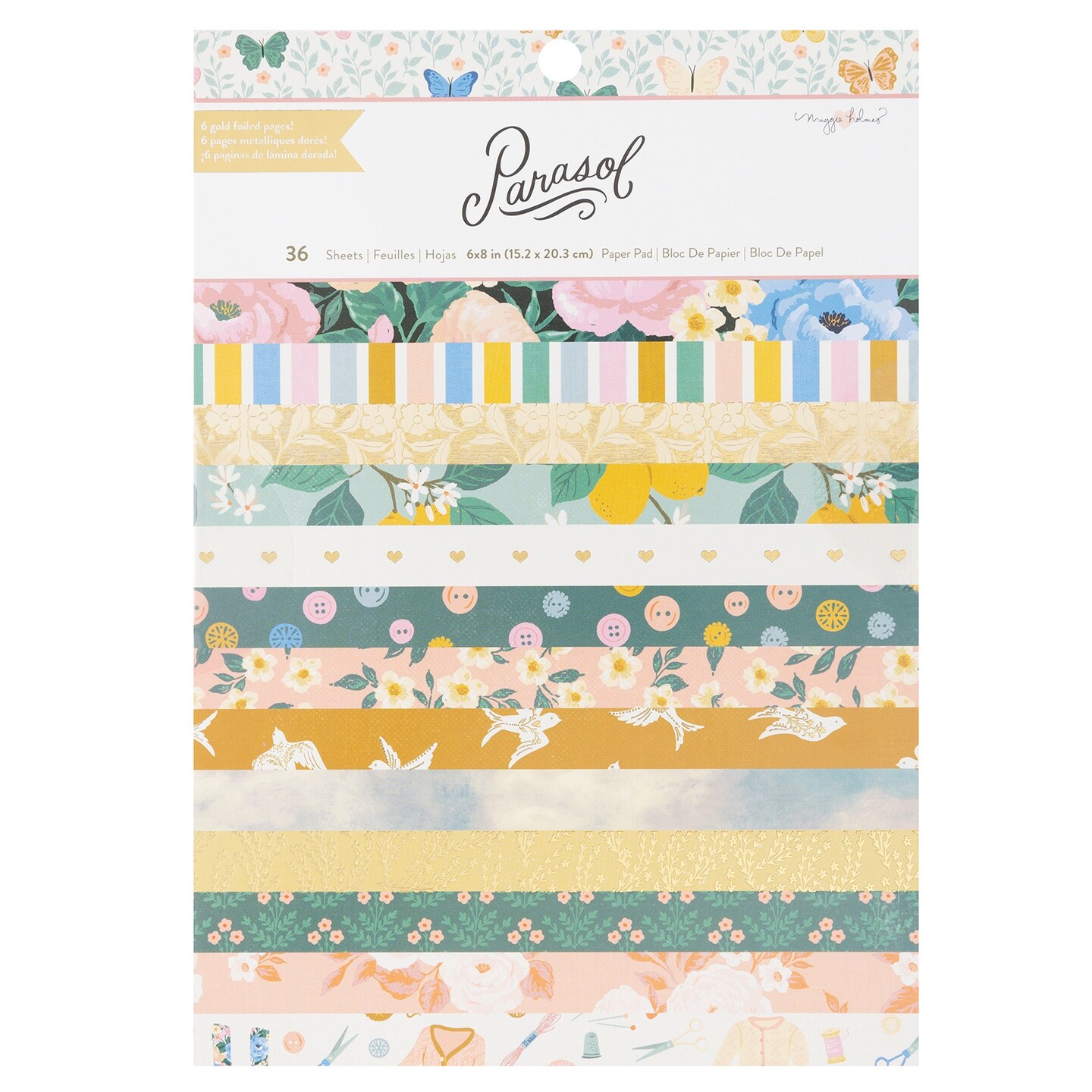 American Crafts Single-Sided Paper Pad 6&#x22;X8&#x22; 36/Pkg-Maggie Holmes Parasol