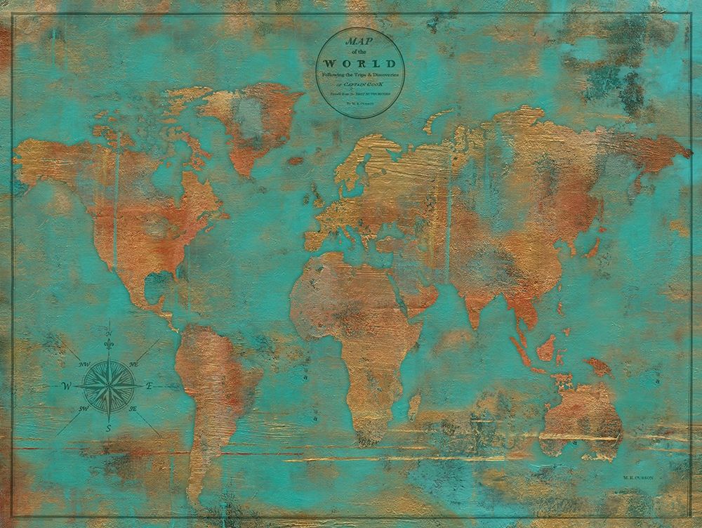 Rustic World Map Poster Print by Marie Elaine-Cusson - Item # VARPDXRB11535MC