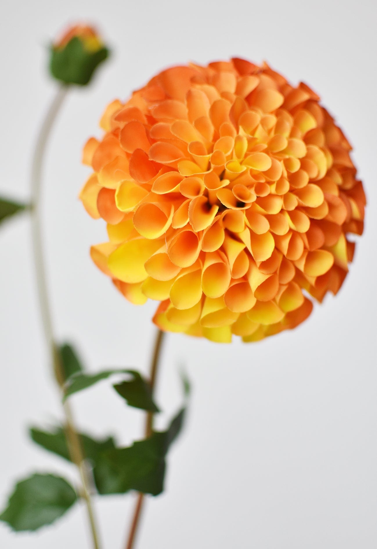 31" Faux Dahlia Stem Orange Yellow Michaels