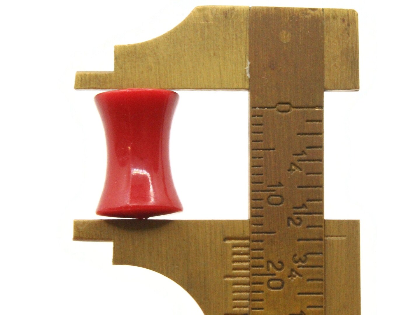 16 15mm Red Hourglass Tapered Tube Vintage Plastic Beads