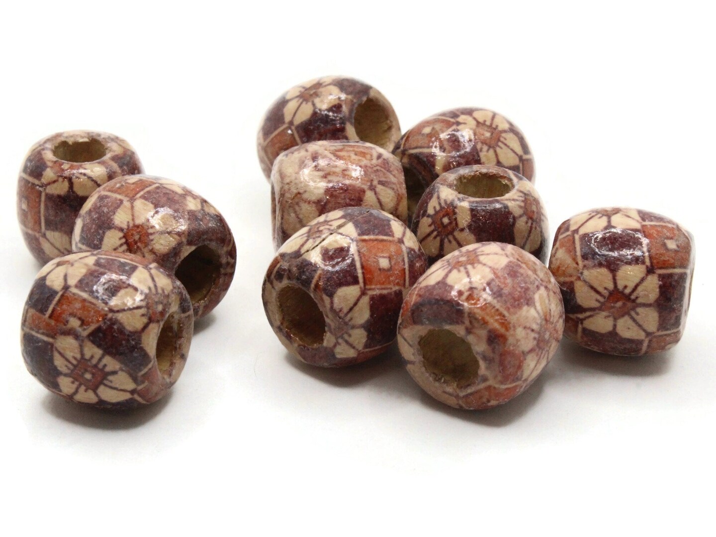 10 17mm Red Wood Leaf and Vine Pattern Barrel Beads by Smileyboy Beads | Michaels