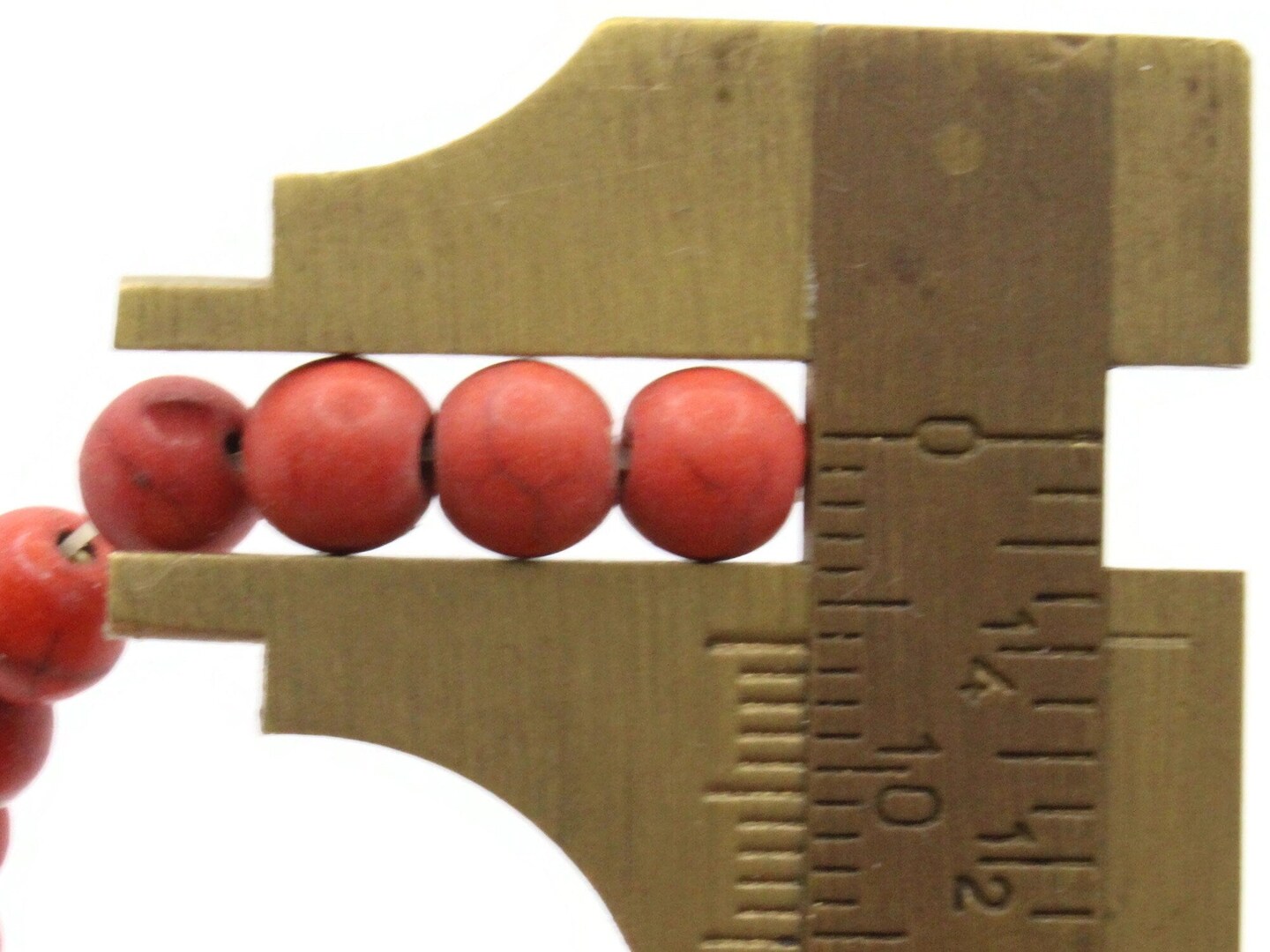 65 5mm to 6mm Round Dyed Red Howlite Stone Beads