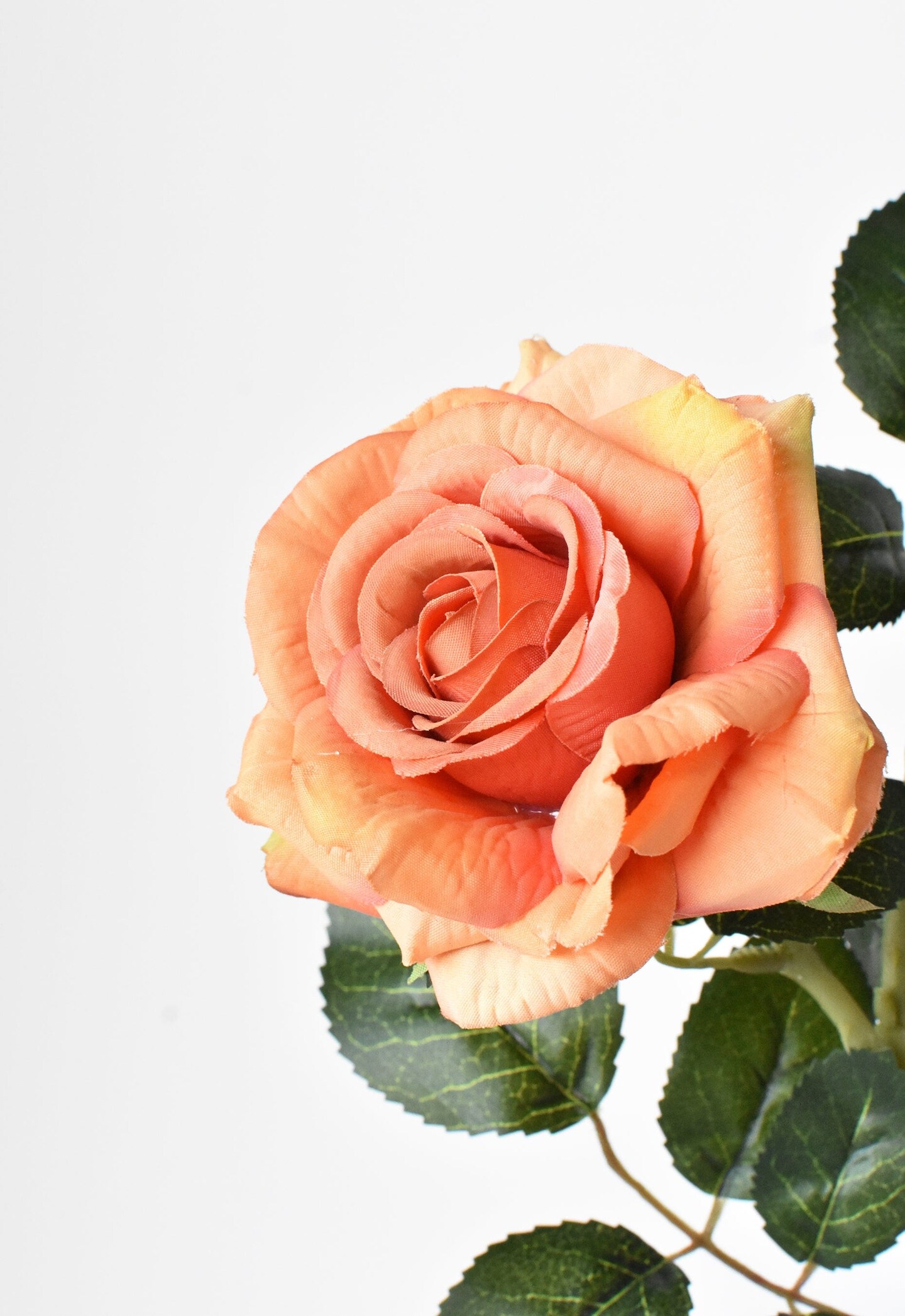 18" Faux Orange Rose Stem Michaels