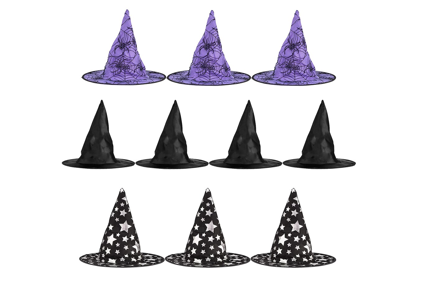 Halloween Witch Hats Costumes for Kids &#x2013; Varied Designs 10 Pack