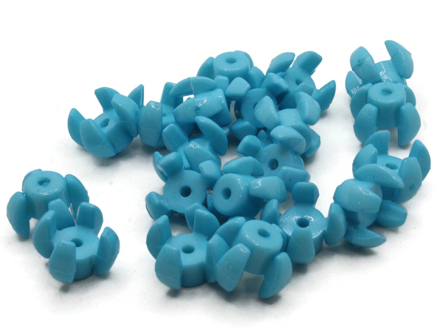 20 15mm Stacking Sky Blue Rondelle Plastic Chain Beads
