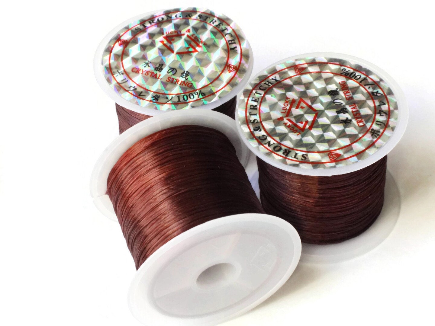 3 Rolls Thread Brown Elastic Cord 0.8mm Brown Elastic Thread 10 Meters per roll