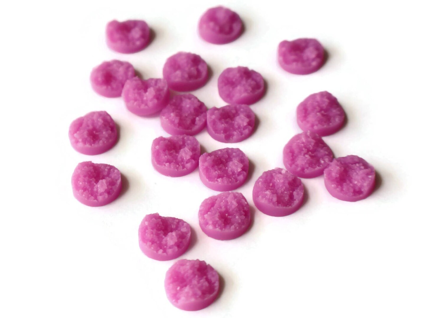 20 12mm Lilac Purple Round Resin Druzy Cabochons
