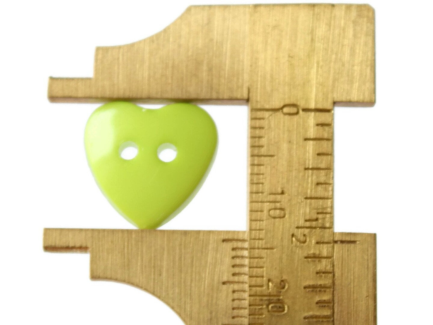 30 14mm Lime Green Heart Buttons Two Hole Plastic Buttons